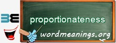 WordMeaning blackboard for proportionateness